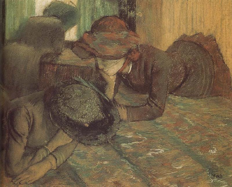 The conversation in the store, Edgar Degas